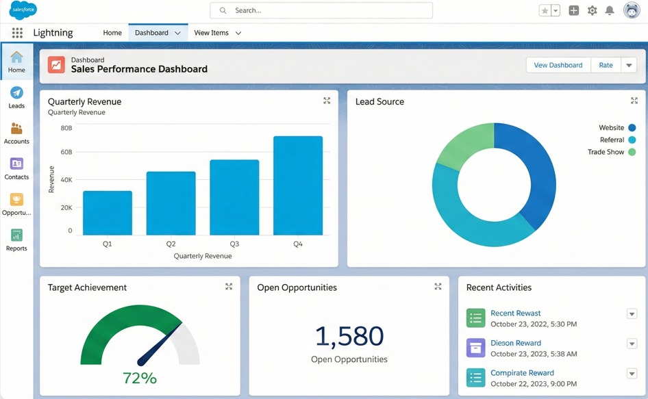 Salesforce CRM interface